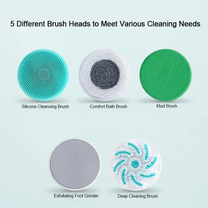 5 in 1 Electric Shower Cleaning Brush for Bath Body Cleaning & Massage