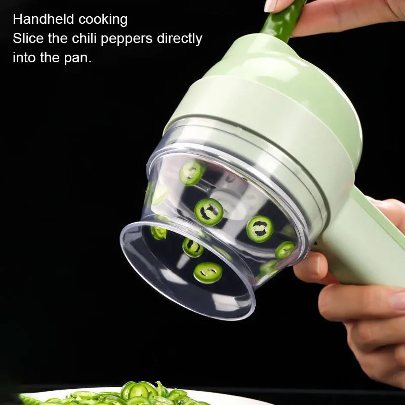 4IN1 Electric Vegetable Cutter Set Handheld Wireless Electric Garlic Masher Food Chopper Meat Grinder Machine Food Peeler Slicer