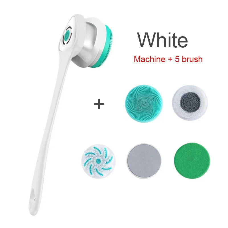 5 in 1 Electric Shower Cleaning Brush for Bath Body Cleaning & Massage