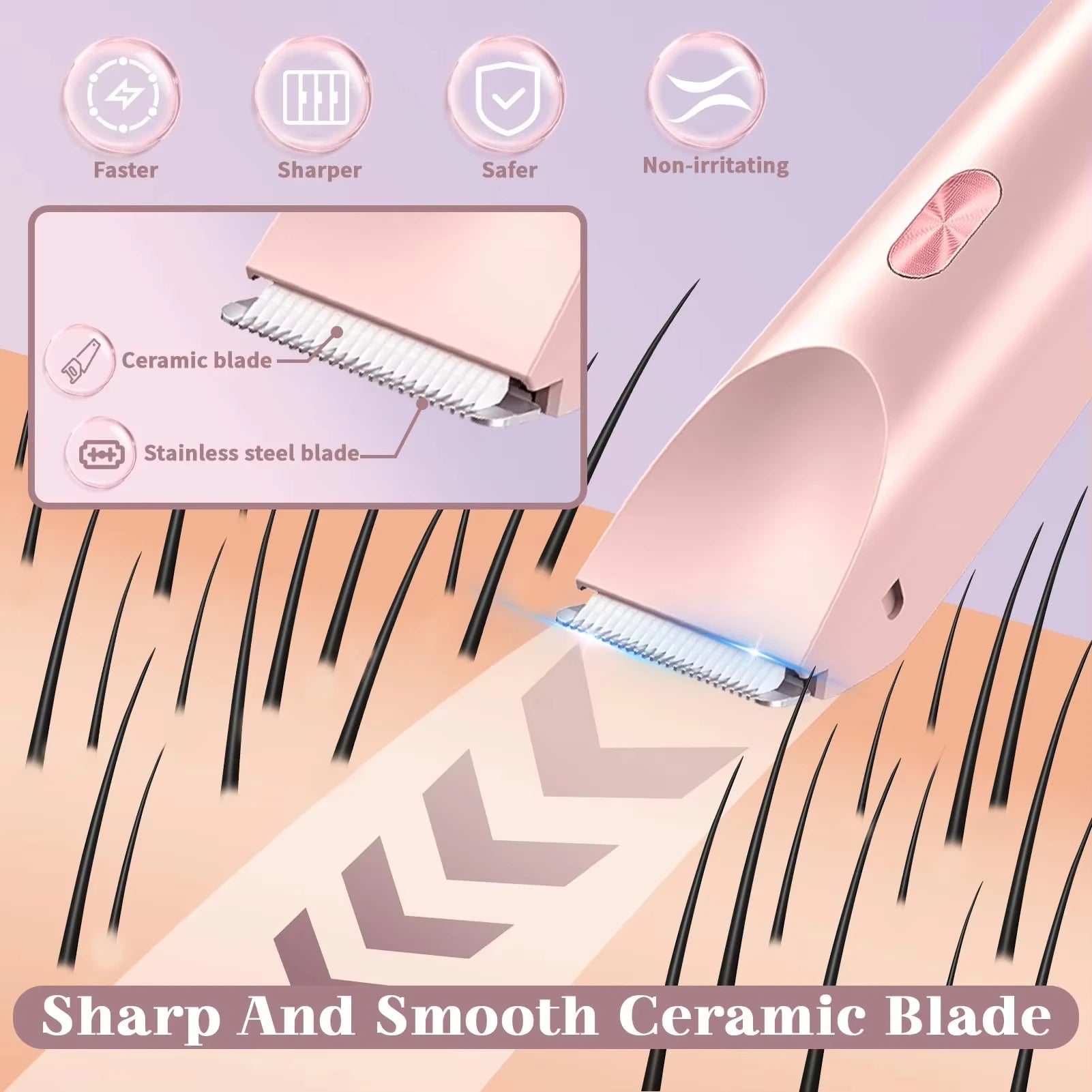 Waterproof Rechargeable Electric Double Headed Shaver For Women Bikini Trimmer Body Hair Remover