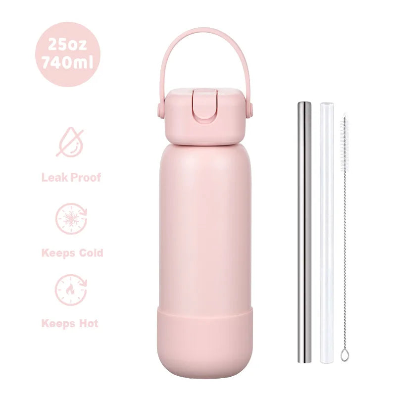 New Cross-border 25OZ Stainless Steel Sports Water Bottle, Portable Hand-held Spout, Outdoor Insulated Bottle